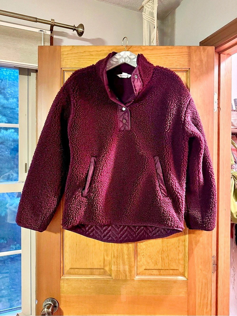 Athleta Cozy Sherpa Snap Sweatshirt Fleece Pullover